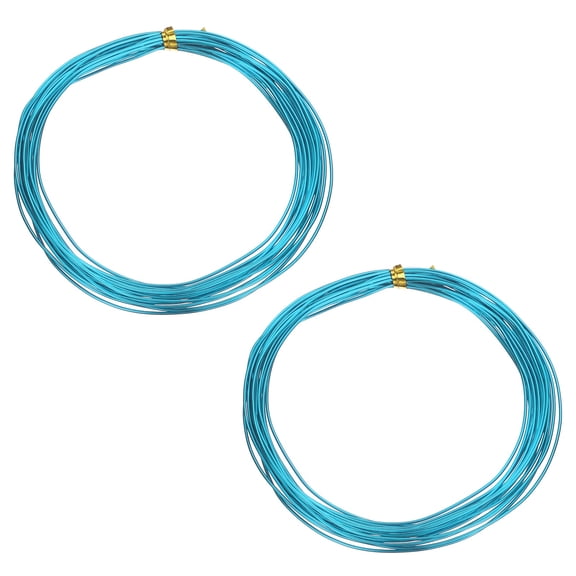 Uxcell 2 Roll Bonsai Wire 1mm Each Roll 16.4ft (5m) Anodized Aluminum Bonsai Wire for Gardening Tree Branch Fixing DIY Crafting, Light Blue