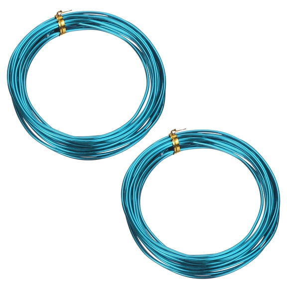 Uxcell 2 Roll Bonsai Wire 2mm Each Roll 16.4ft (5m) Anodized Aluminum Bonsai Wire for Gardening Tree Branch Fixing DIY Crafting, Light Blue