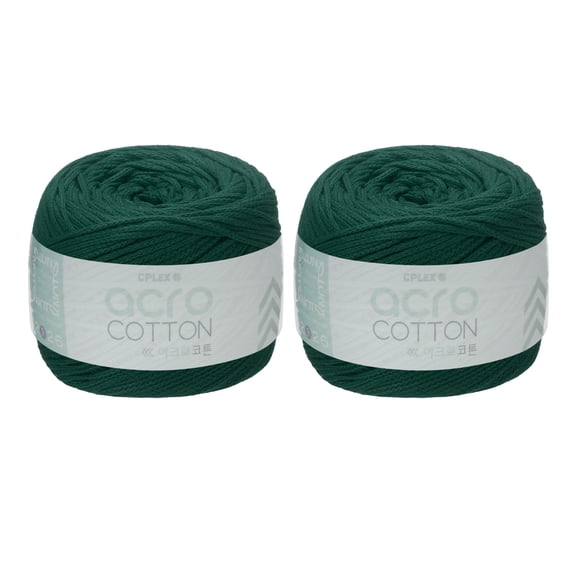 Uxcell 2 Roll Cotton Crochet Yarn, 1.5mm x 164 Yards Macrame Cord Braided Cotton Rope Twine String for Crochet Bag Knitting Crafts Wall Plant Hanging Gift Wrapping, Dark Green