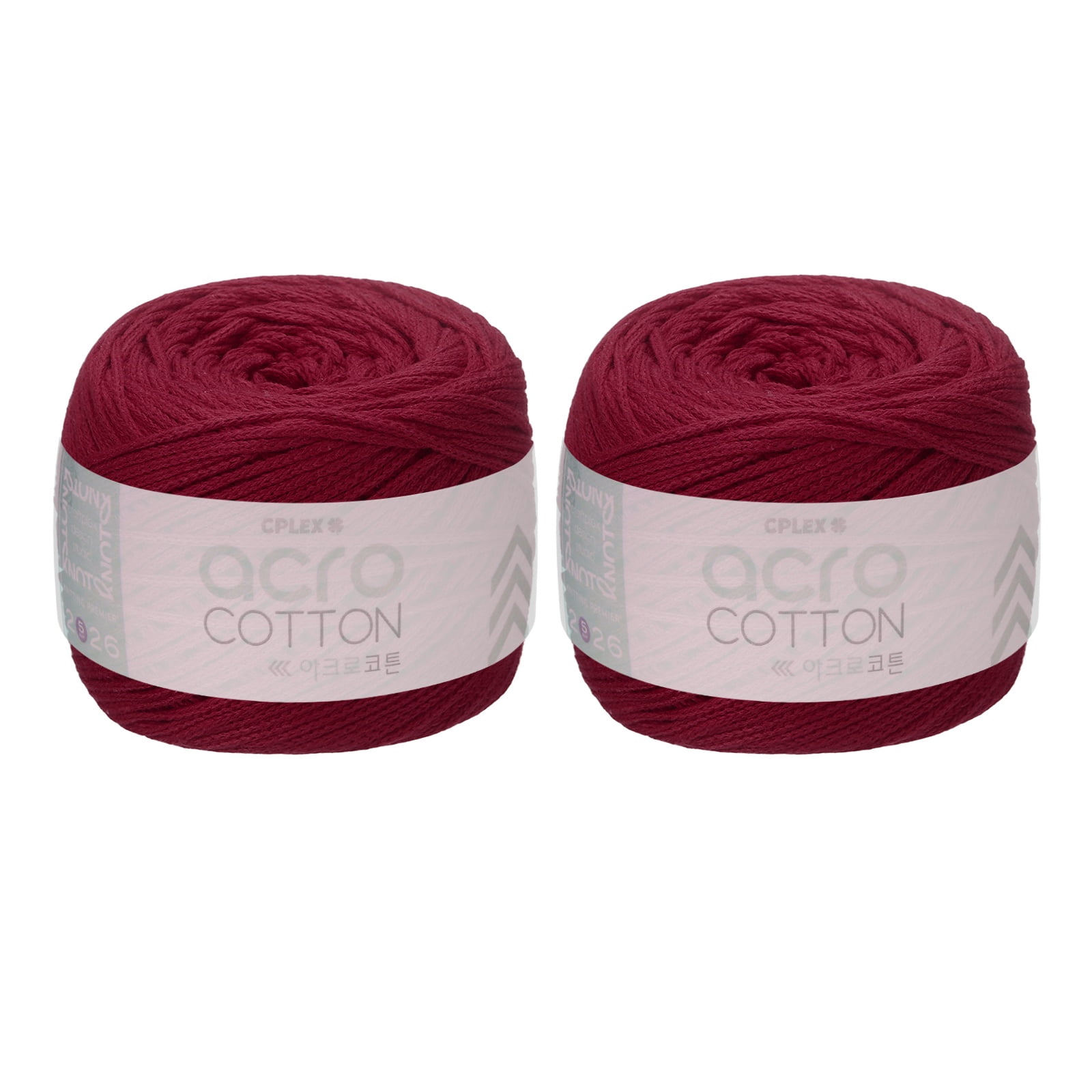 Uxcell 2 Roll Cotton Crochet Yarn, 1.5mm x 164 Yards Macrame Cord Braided Cotton Rope Twine String for Crochet Bag Knitting Crafts Wall Plant Hanging Gift Wrapping, Burgundy