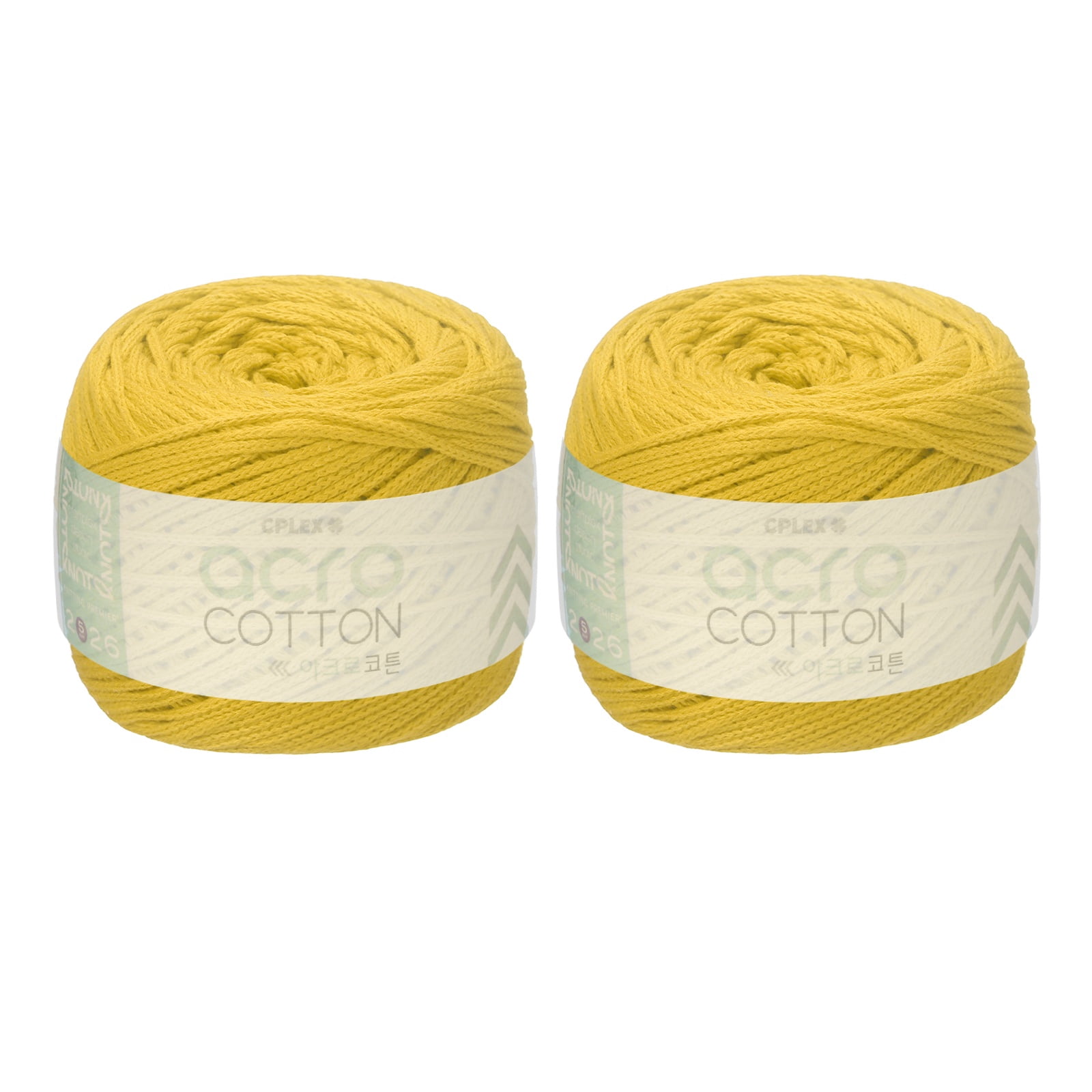 Uxcell 2 Roll Cotton Crochet Yarn, 1.5mm x 164 Yards Macrame Cord Braided Cotton Rope Twine String for Crochet Bag Knitting Crafts Wall Plant Hanging Gift Wrapping, Dark Yellow