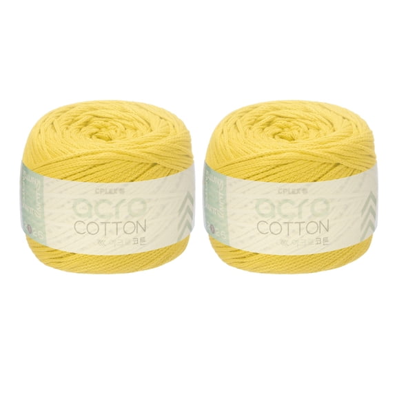 Uxcell 2 Roll Cotton Crochet Yarn, 1.5mm x 164 Yards Macrame Cord Braided Cotton Rope Twine String for Crochet Bag Knitting Crafts Wall Plant Hanging Gift Wrapping, Yellow
