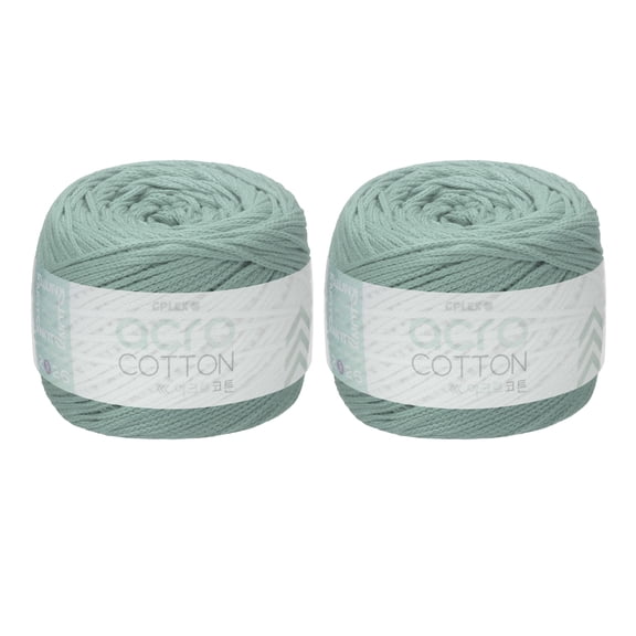 Uxcell 2 Roll Cotton Crochet Yarn, 1.5mm x 164 Yards Macrame Cord Braided Cotton Rope Twine String for Crochet Bag Knitting Crafts Wall Plant Hanging Gift Wrapping, Gray Blue