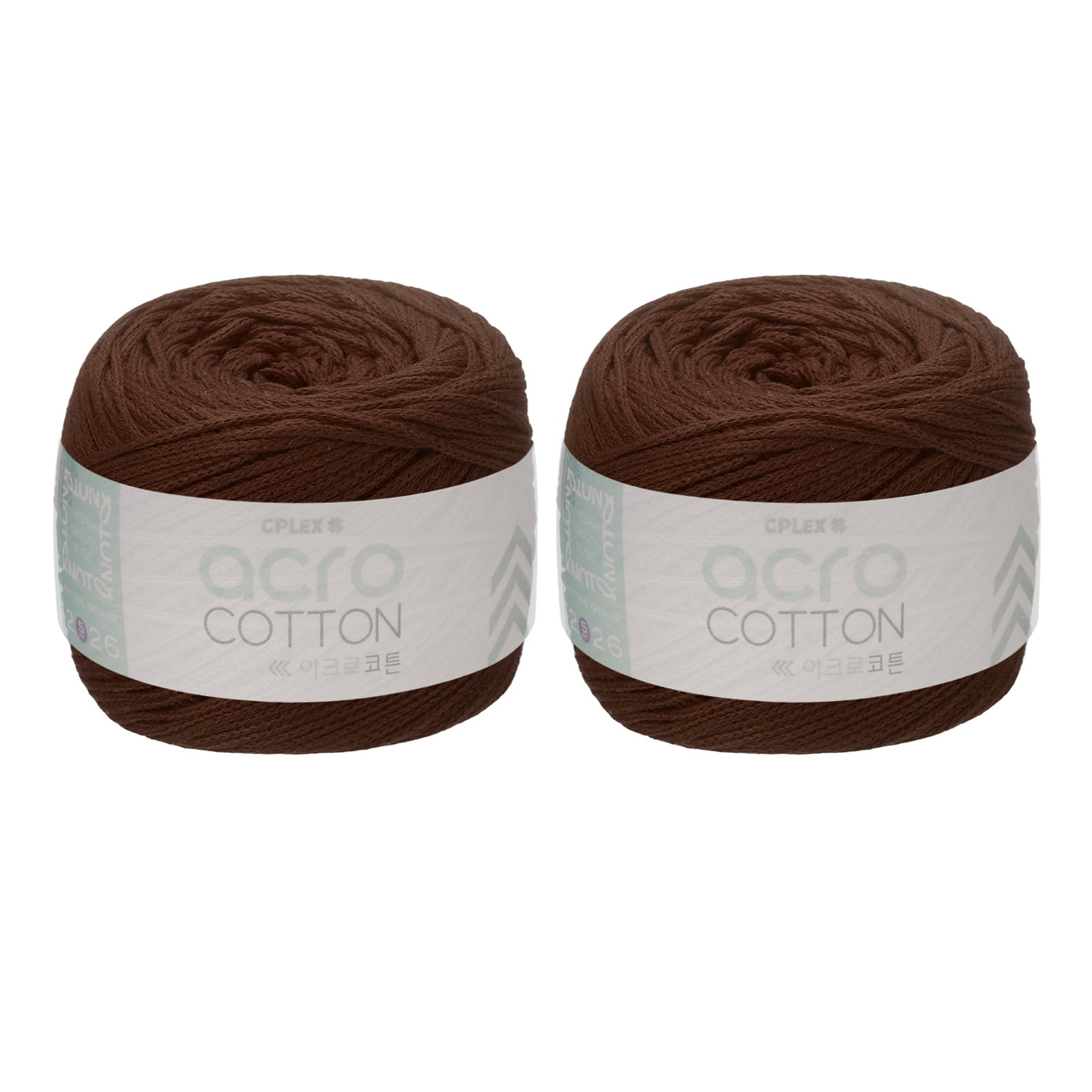 Uxcell 2 Roll Cotton Crochet Yarn, 1.5mm x 164 Yards Macrame Cord Braided Cotton Rope Twine String for Crochet Bag Knitting Crafts Wall Plant Hanging Gift Wrapping, Brown