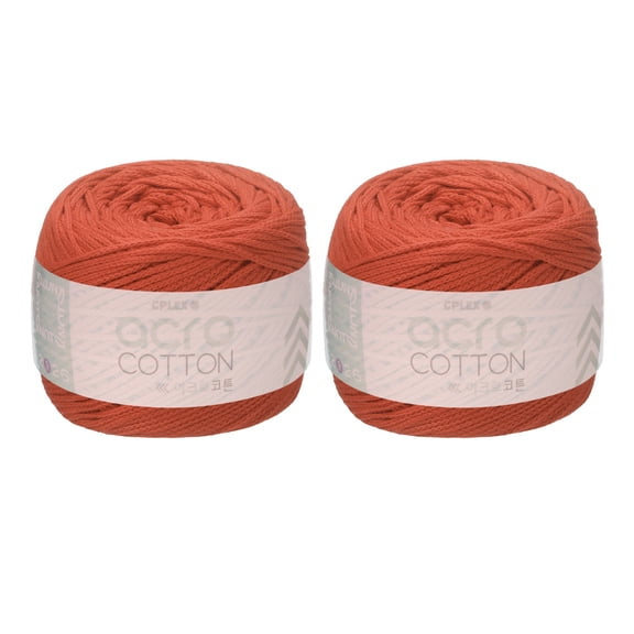 Uxcell 2 Roll Cotton Crochet Yarn, 1.5mm x 164 Yards Macrame Cord Braided Cotton Rope Twine String for Crochet Bag Knitting Crafts Wall Plant Hanging Gift Wrapping, Orange