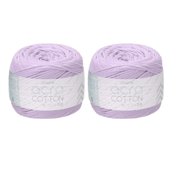 Uxcell 2 Roll Cotton Crochet Yarn, 1.5mm x 164 Yards Macrame Cord Braided Cotton Rope Twine String for Crochet Bag Knitting Crafts Wall Plant Hanging Gift Wrapping, Light Purple