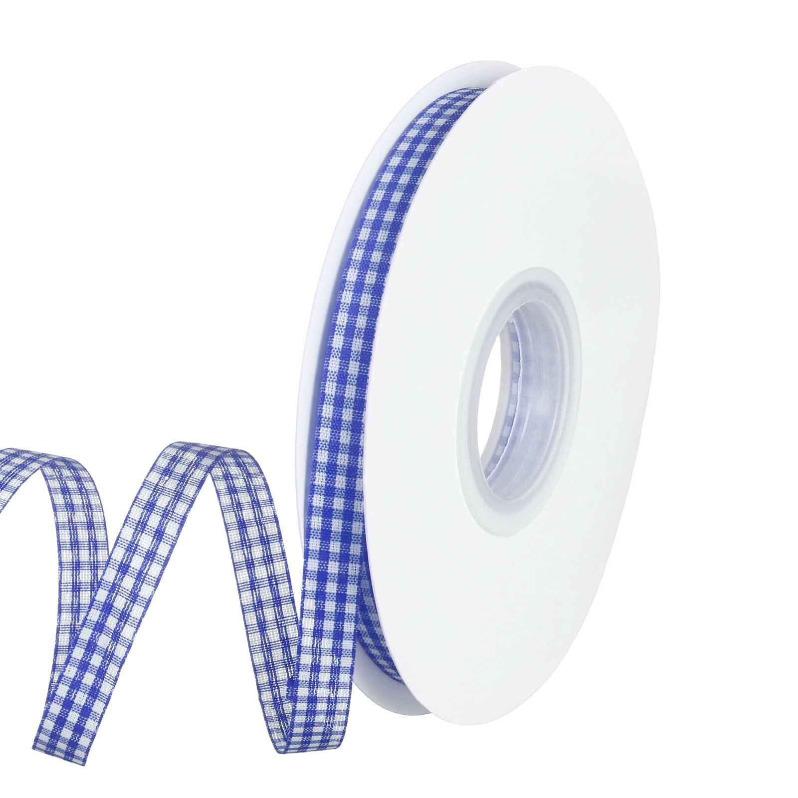 Uxcell 2 Roll Dark Blue Gingham Ribbon, 3/8 Inch x 50 Yard Dark Blue ...