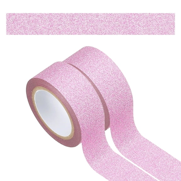 Uxcell 2 Roll Glitter Paper Washi Tape, 15mm Glitter Film Self-Adhesive Decorative Tape for Crafts DIY Gift Packaging Art Scrapbook Decor, Purple