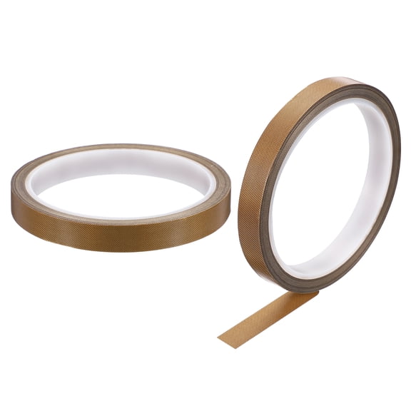 Uxcell 2 Roll High Temperature Tape, 1/2" x 32.8ft Heat Shield Tape, 0.18mm Thick Glass Cloth Tapes for Vacuum Sealer Machine, Coated Fiberglass Adhesive Tapes