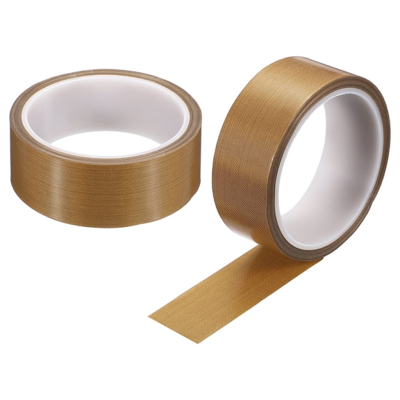 Uxcell 2 Roll High Temperature Tape, 1-3/8" x 32.8ft Heat Shield Tape, 0.13mm Thick Glass Cloth Tapes for Vacuum Sealer Machine, Coated Fiberglass Adhesive Tapes