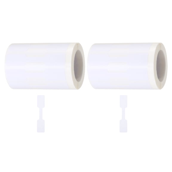 Uxcell 2 Roll Thank You Blank Tamper Evident Labels 0.47x2.36 Inch Adhesive Dumbbell Shape Top Stickers for Coffee Cup, Storage Jar, 500 Count/Roll White