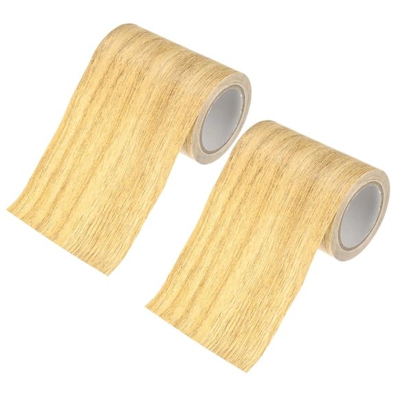 Uxcell 2-Roll Wood Grain Repair Tape, 3.15inch x 15ft Self-Adhesive Wood Floor Tape, Realistic Textured Repair [Golden Camel Oak]