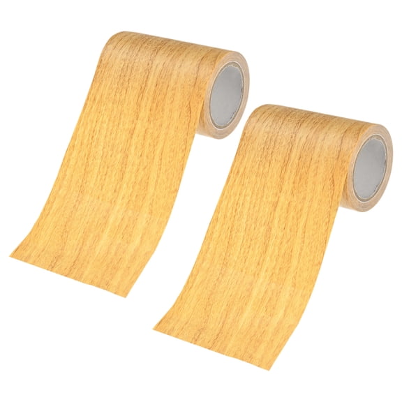 Uxcell 2-Roll Wood Grain Repair Tape, 3.15inch x 15ft Self-Adhesive Wood Floor Tape, Realistic Textured Repair [Golden Camel Pine]