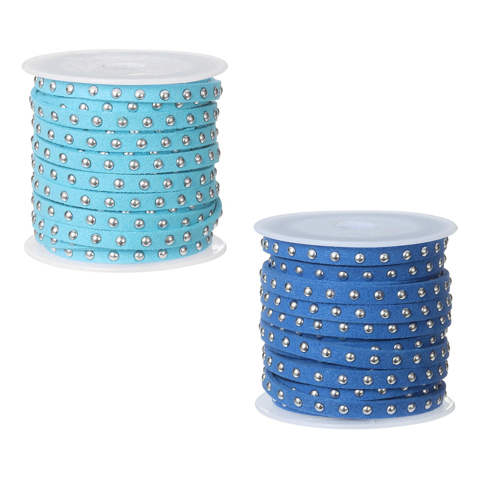 Uxcell 2 Rolls 5.5 Yard Suede Cord, 5mm Wide Studded Faux Leather ...