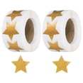 thumbnail image 1 of Uxcell 2 Rolls Shiny Star-Shaped Stickers 1 Inch Self-Adhesive Label, Gold(C-78-25), 1 of 5