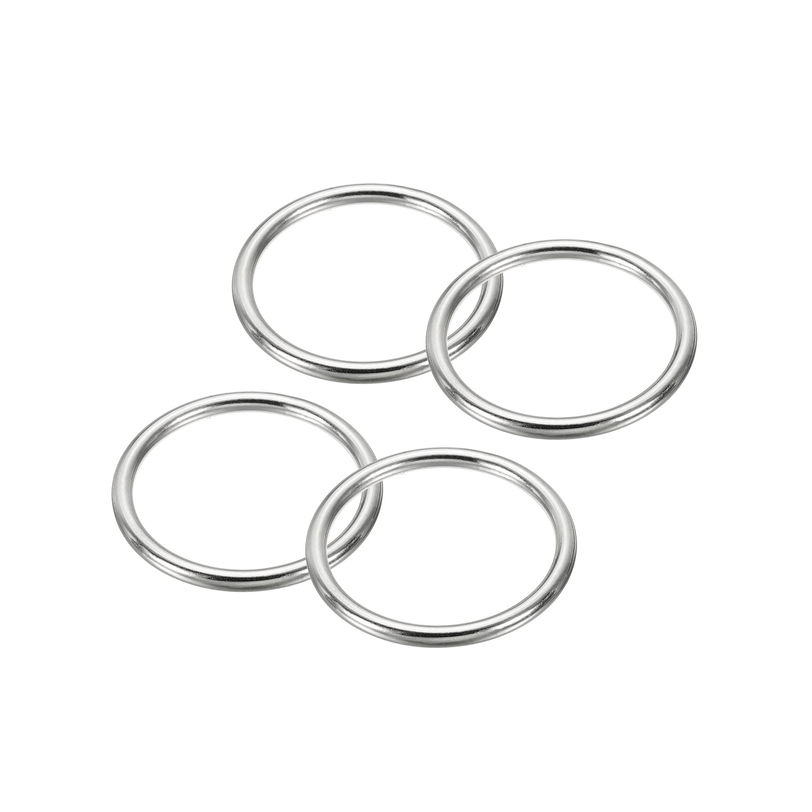 Lot De 10 Anneaux En O Soudés 5x50mm Acier Inox 304 - Anneaux Fermés Robuste Anti-Rouille