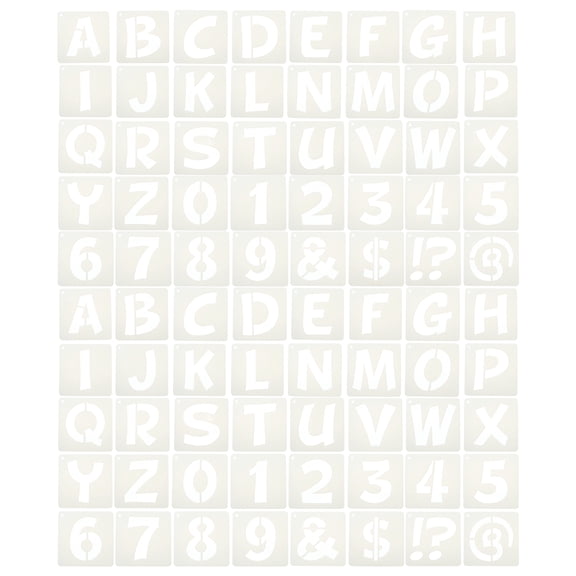 Uxcell 2 Set 1" Letter Number Stencils, 40Pcs Square Reusable Letter and Number Stencil Templates for Painting on Wall Wood Fabric Signage, Uppercase Letter Style