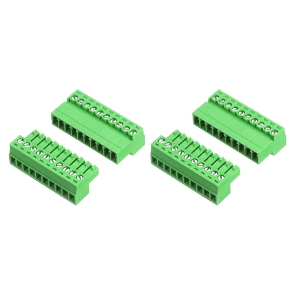 Uxcell 2 Set 10 Pin 3.5mm Pitch PCB Mount Screw Terminal Block Connector, Right Angle Pluggable Phoenix Plug for DIY Electronics Audio Power Modules 26-16AWG Cable