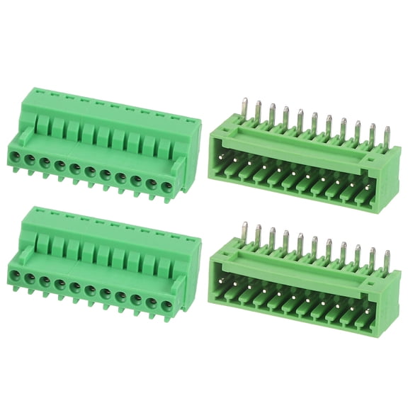Uxcell 2 Set 11 Pin 2.54mm Pitch 125V 4A PCB Mount Screw Terminal Block Connector, Right Angle Pluggable Plug for DIY Electronics Audio Power Modules Cable