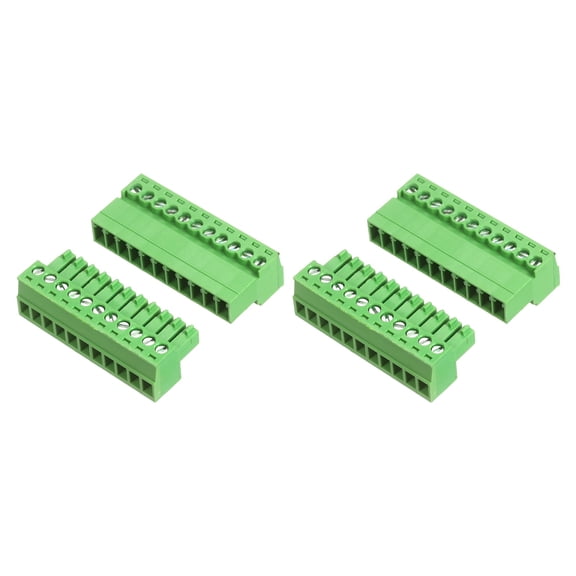 Uxcell 2 Set 11 Pin 3.5mm Pitch PCB Mount Screw Terminal Block Connector, Right Angle Pluggable Phoenix Plugs for DIY Electronics Audio Power Modules 26-16AWG Cable