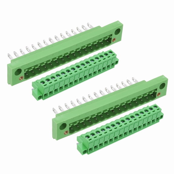 Uxcell 2 Set 15-Pin 5.08mm Pitch Pluggable Screw Terminal Block Connectors, PA66 300V 10A Through-Wall PCB Terminal Connectors 22-12AWG Cable