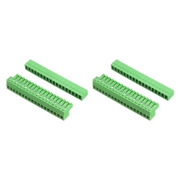 Uxcell 2 Set 18 Pin 3.81mm Pitch PCB Mount Screw Terminal Block Connector, Right Angle Pluggable Phoenix Plug for DIY Electronics Audio Power Modules 26-16AWG Cable