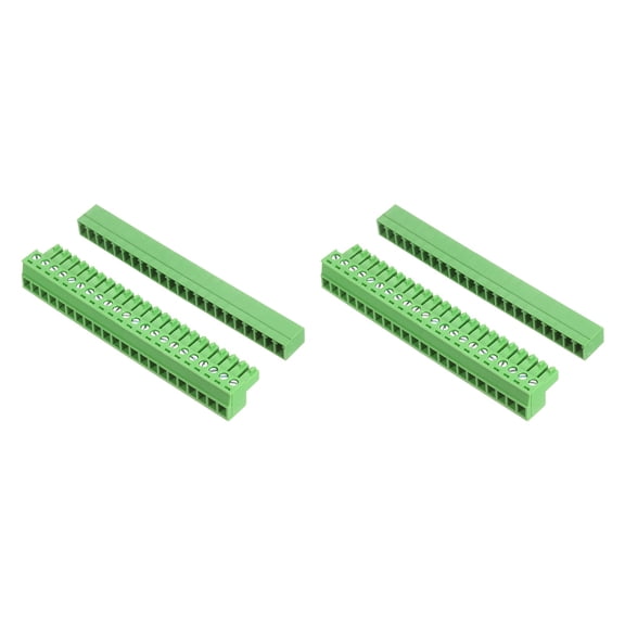 Uxcell 2 Set 22 Pin 3.81mm Pitch PCB Mount Screw Terminal Block Connector, Right Angle Pluggable Phoenix Plug for DIY Electronics Audio Power Modules 26-16AWG Cable