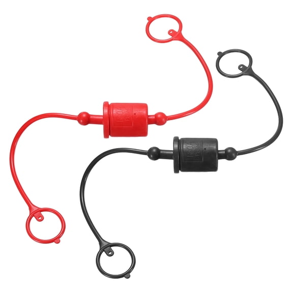 Uxcell 2 Set 3/4 ISO-A Hydraulic Hose Male Dust Cap & Female Plug Cover, Red/Black