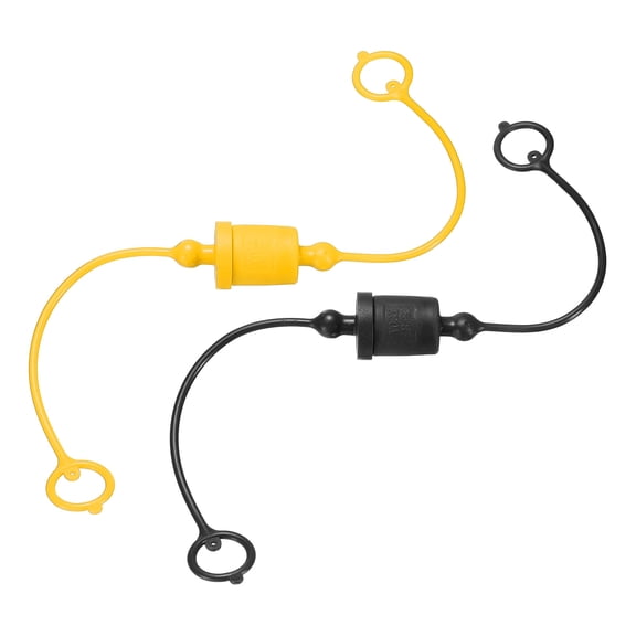 Uxcell 2 Set 3/8 ISO-A Hydraulic Hose Male Dust Cap & Female Plug Cover, Black/Yellow