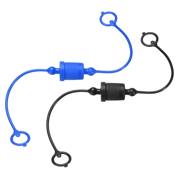 Uxcell 2 Set 3/8 ISO-A Hydraulic Hose Male Dust Cap & Female Plug Cover, Blue/Black