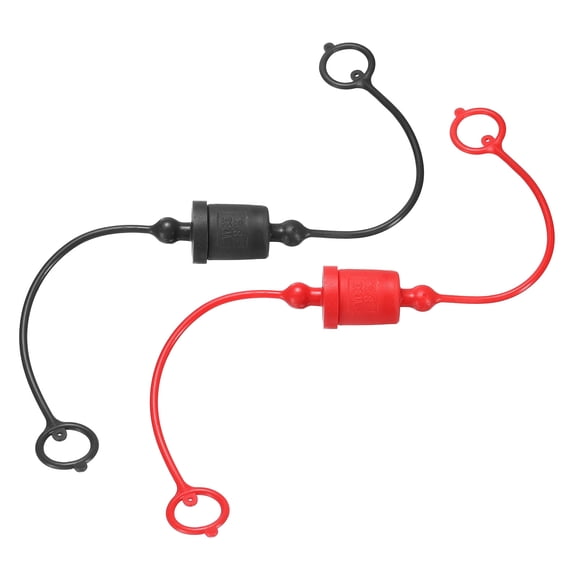Uxcell 2 Set 3/8 ISO-A Hydraulic Hose Male Dust Cap & Female Plug Cover, Red/Black