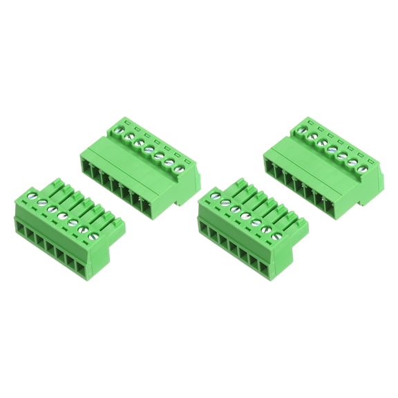 Uxcell 2 Set 7 Pin 3.5mm Pitch PCB Mount Screw Terminal Block Connector, Right Angle Pluggable Phoenix Plug for DIY Electronics Audio Power Modules 26-16AWG Cable