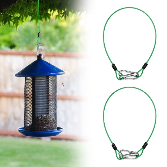 Uxcell 2-Set Bird Feeder Hanger for Tree, 17.72 Inch Flexible Stainless Steel Hanging Cables Chain Wire with Carabiners [Green]