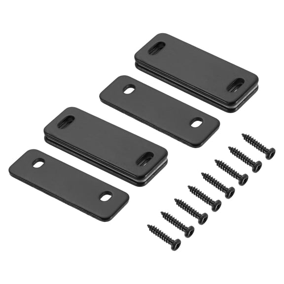 Uxcell 2 Set Cabinet Door Catch, Thin Cabinet Latch Lock Adhesive with Screw for Cupboard Kitchen Closet Door,  Black