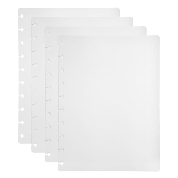 Uxcell 2 Set Discbound Notebook Cover, 10 x 7.1" B5 Letter Size PP Disc Planner Cover for Notebook Happy Planner Office Product, White