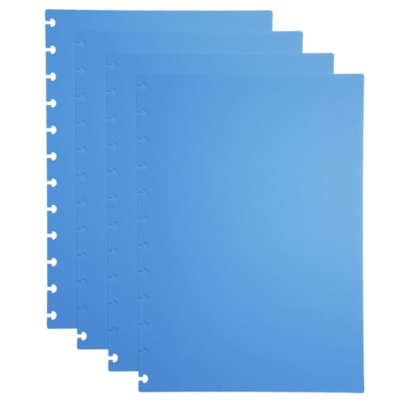 Uxcell 2 Set Discbound Notebook Cover, 11.8 x 8.5" A4 Letter Size PP Disc Planner Cover for Notebook Happy Planner Office Product, Blue