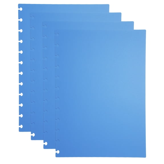 Uxcell 2 Set Discbound Notebook Cover, 11.8 x 8.5" A4 Letter Size PP Disc Planner Cover for Notebook Happy Planner Office Product, Blue