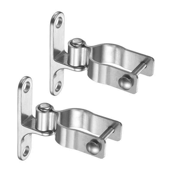 Uxcell 2 Set Heavy Duty Gate Hinges, 1-5/8"" Wall Mount Gate Hinge , 304 Stainless Steel Non-Welding Chain Link Fence Frame Hardware for Farm Garden Fence Metal Door, Silver