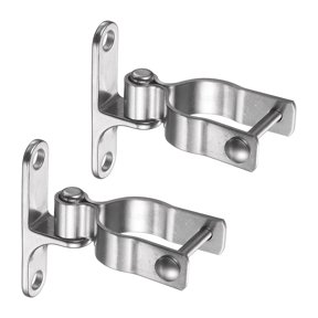 Uxcell 2 Set Heavy Duty Gate Hinges, 1-7/8"" Wall Mount Gate Hinge , 304 Stainless Steel Non-Welding Chain Link Fence Frame Hardware for Farm Garden Fence Metal Door, Silver