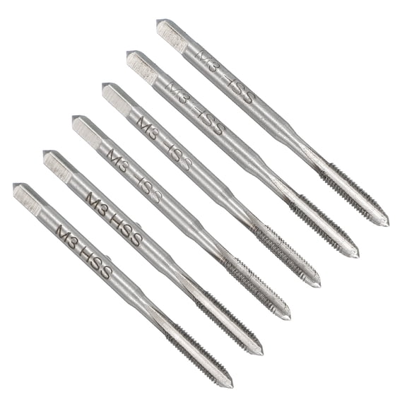 Uxcell 2 Set Metric Hand Tap Set, M3 x 0.5 H2 Thread Taper + Plug + Bottom Taps, High Speed Steel (HSS) Screw Threading Tapping Tool Kit