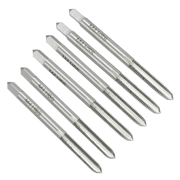 Uxcell 2 Set Metric Hand Tap Set, M4 x 0.7 H2 Thread Taper + Plug + Bottom Taps, High Speed Steel (HSS) Screw Threading Tapping Tool Kit