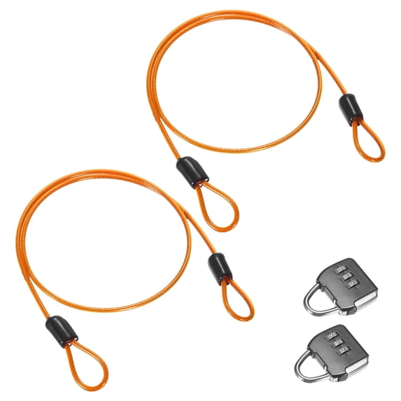 Loop Lock Wire Uxcell 2-Set Security Cable Lock with 3 Digit Combination Lock, 6.56FT ...