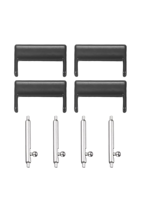 2 Set Watch Band Connectors (10mm, Black) Universal Stainless Steel Watch Adapter Connector with Quick Release Spring Bars for Smartwatch