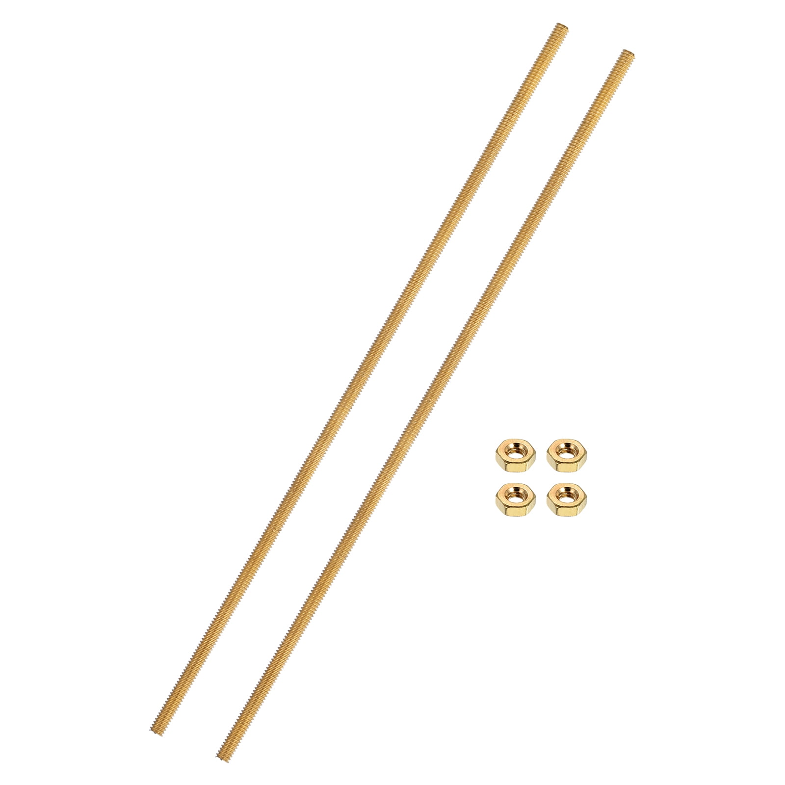 Uxcell 2 Sets Brass Fully Threaded Rod, M2x0.4mm Pitch Right Hand ...