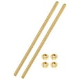 thumbnail image 1 of Uxcell 2 Sets Brass Fully Threaded Rod, M4x0.7mm Pitch Right Hand Threads Studs with Solid Brass Hex Nuts, 120mm/5" Long Threaded Screw Rods Fasteners for Anchors Bolts Hangers Clamps, 1 of 7