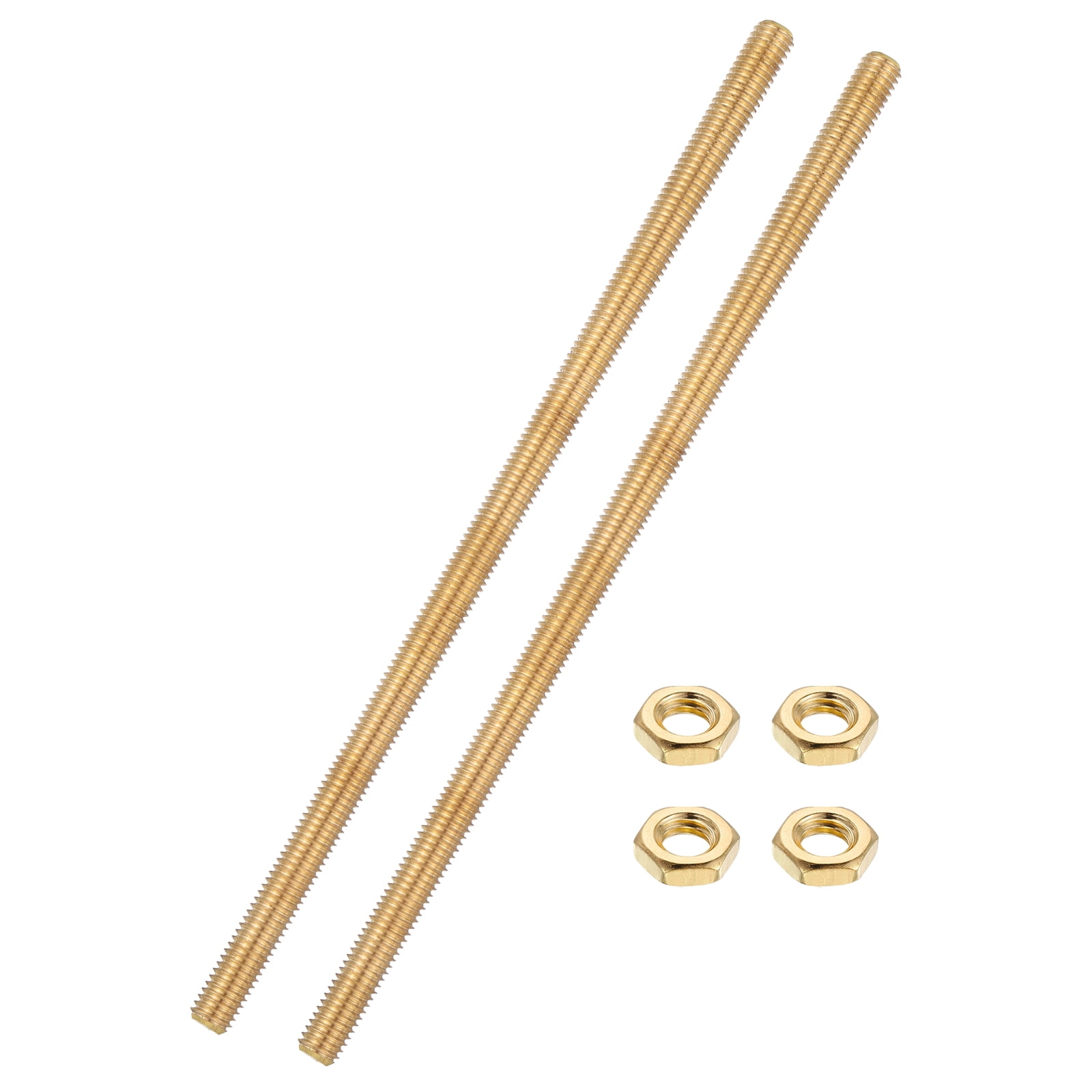 Uxcell 2 Sets Brass Fully Threaded Rod, M8x1.25mm Pitch Right Hand ...