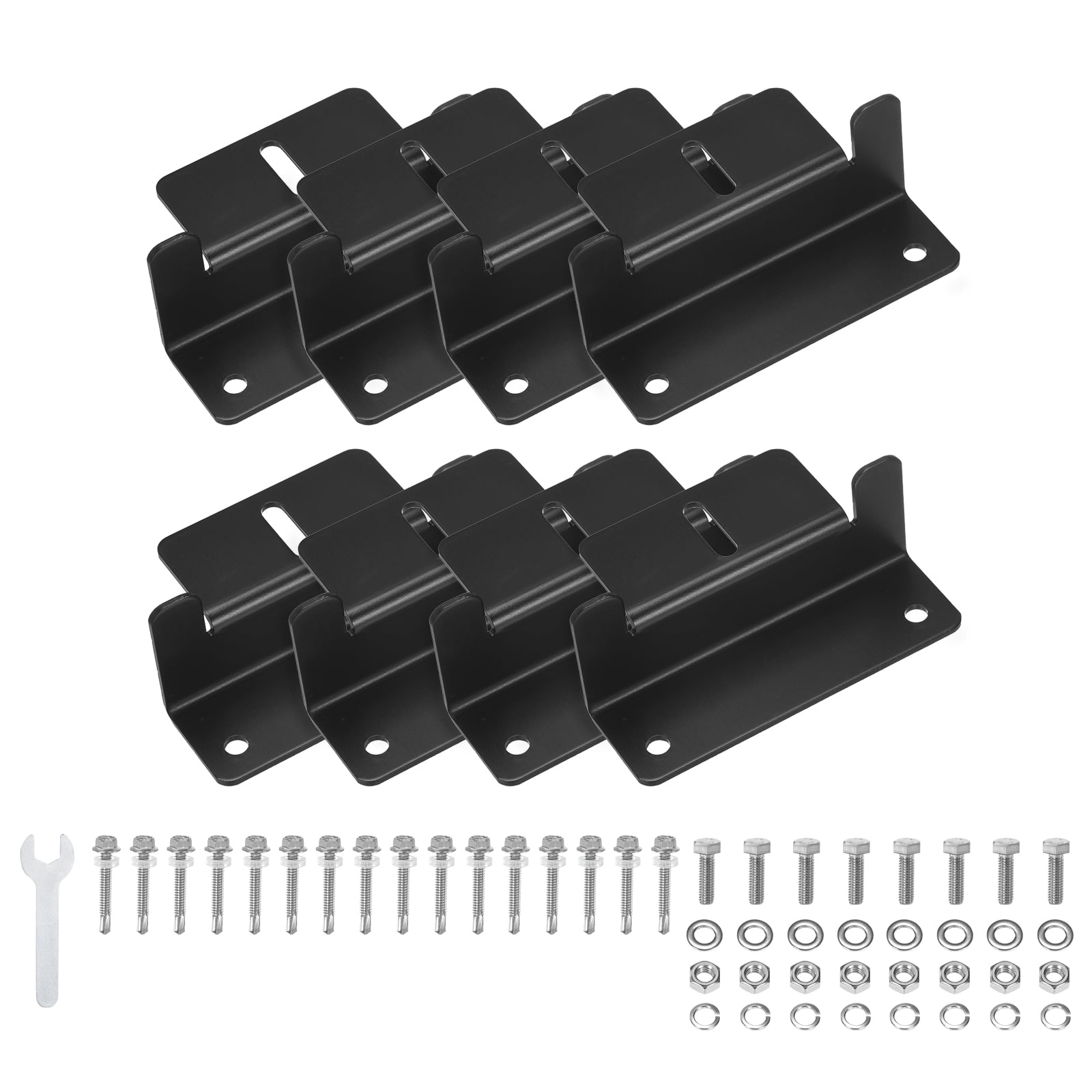 Uxcell 2 Sets of 4 Units Solar Panel Mounting Z Brackets Lightweight Corrosion-free Aluminum Anodized W Wrench Solar Panel Mounting Brackets Black