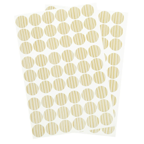 Uxcell 2 Sheets/108Pcs Screw Hole Stickers, 21mm Textured Brown Self-Adhesive Screw Cover Sticker