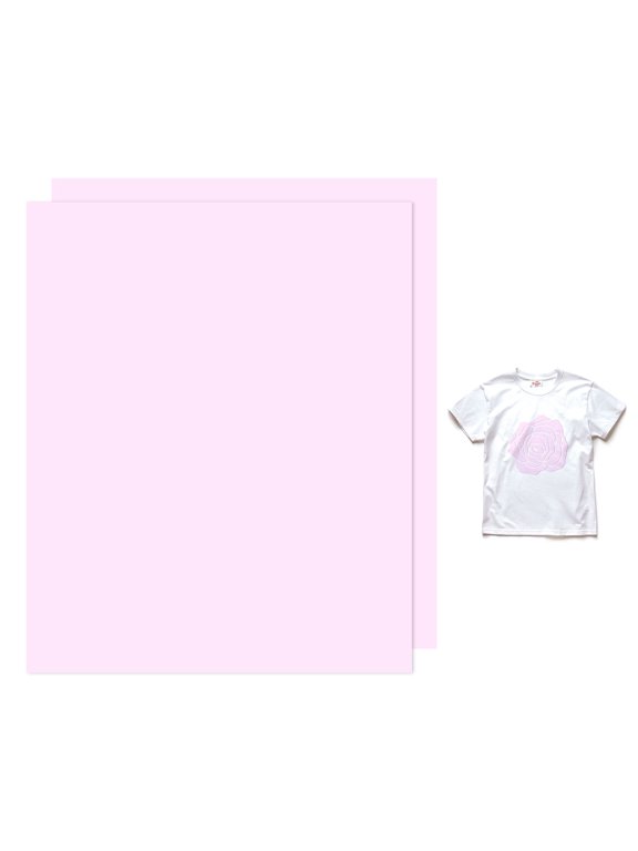 2 Sheets 3D Puff Vinyl Heat Transfer 12x10 Inch Light Pink for T-shirts and DIY Fabric Projects