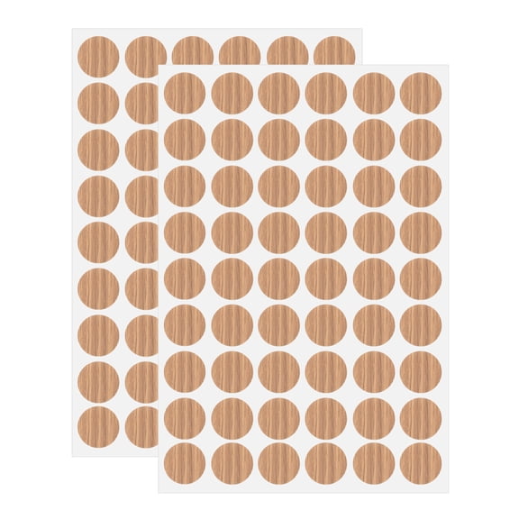 Uxcell 2 Sheets Screw Hole Stickers 21mm 54 in 1 Self-Adhesive Stickers, Bone